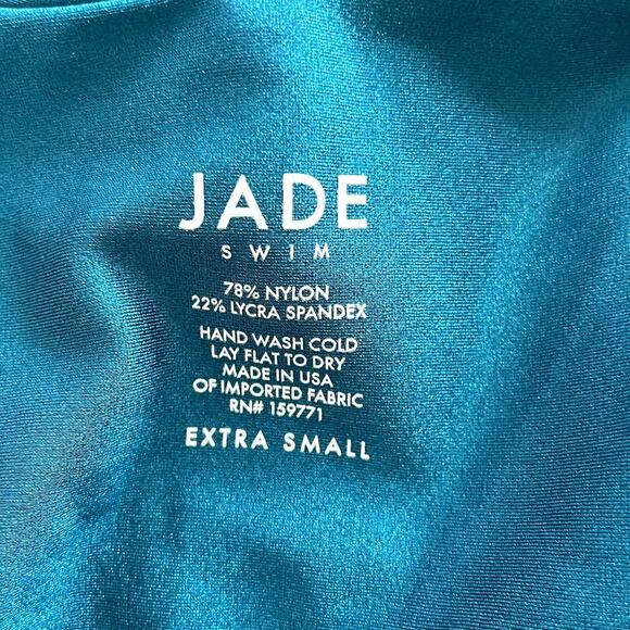 Jade Swim Yara Strapless Shirred One Piece Swimsuit In Teal Shimmer Size XS New - Picture 10 of 11